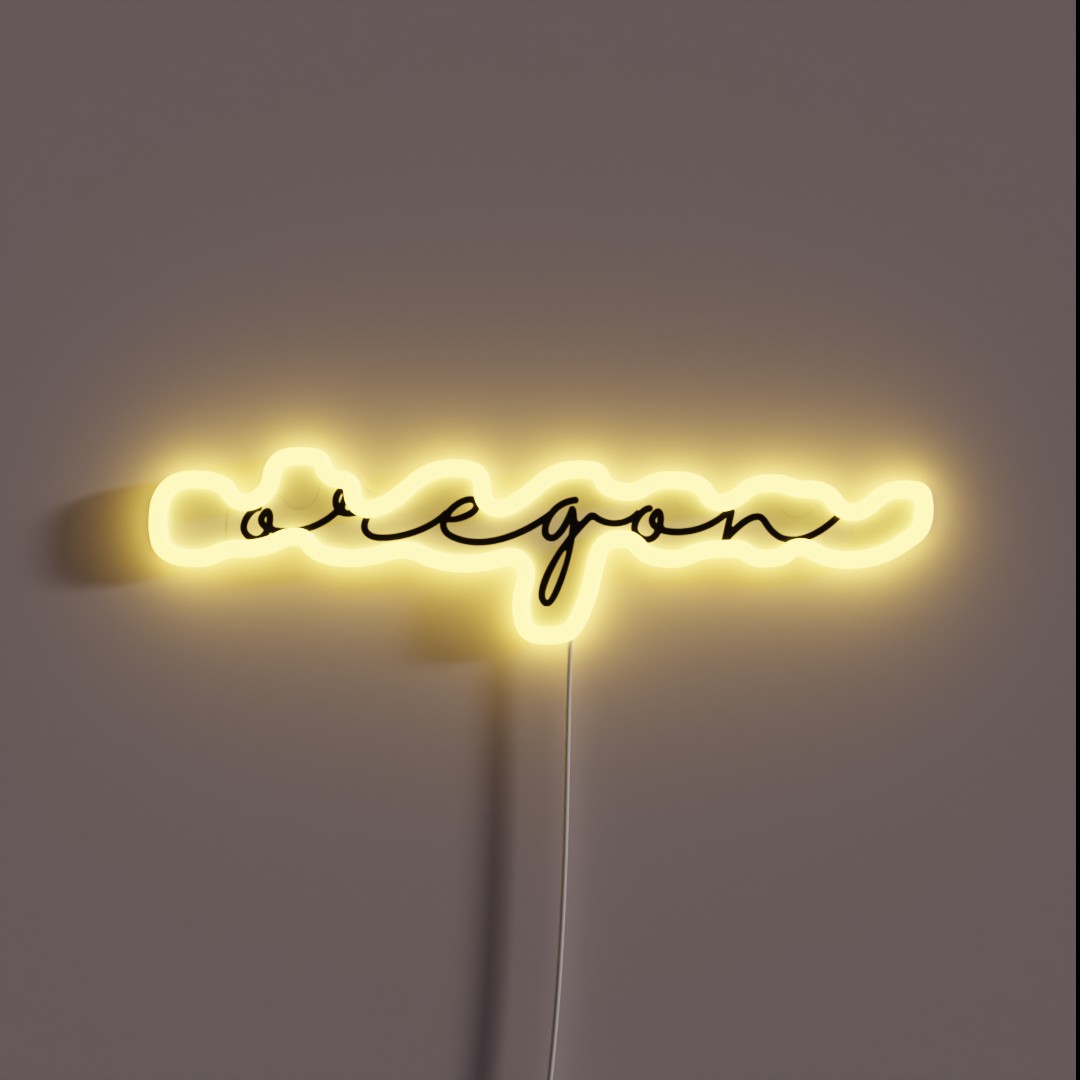 Delicate Oregon Font RGB Neon Sign Delicate Oregon Font RGB Neon Sign
