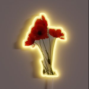Delicate Red Poppies Floral Bouquet RGB Neon Sign Delicate Red Poppies Floral Bouquet RGB Neon Sign