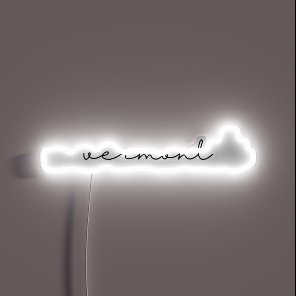 Delicate Vermont Font RGB Neon Sign