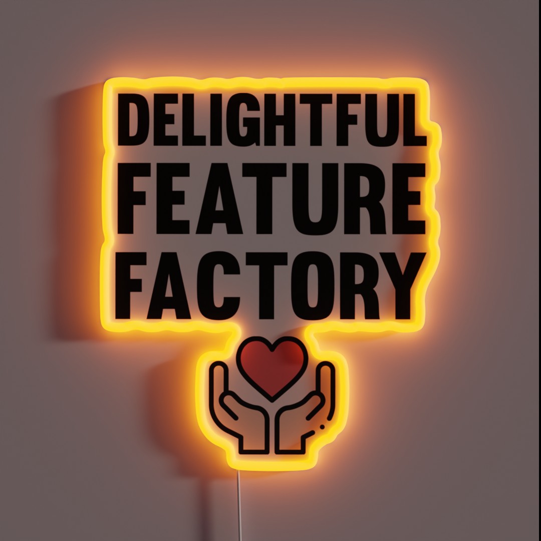 Delightful Feature Factory Productmanager RGB Neon Sign Delightful Feature Factory Productmanager RGB Neon Sign