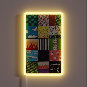Demon Slayer Pattern Squares RGB Neon Sign Demon Slayer Pattern Squares RGB Neon Sign