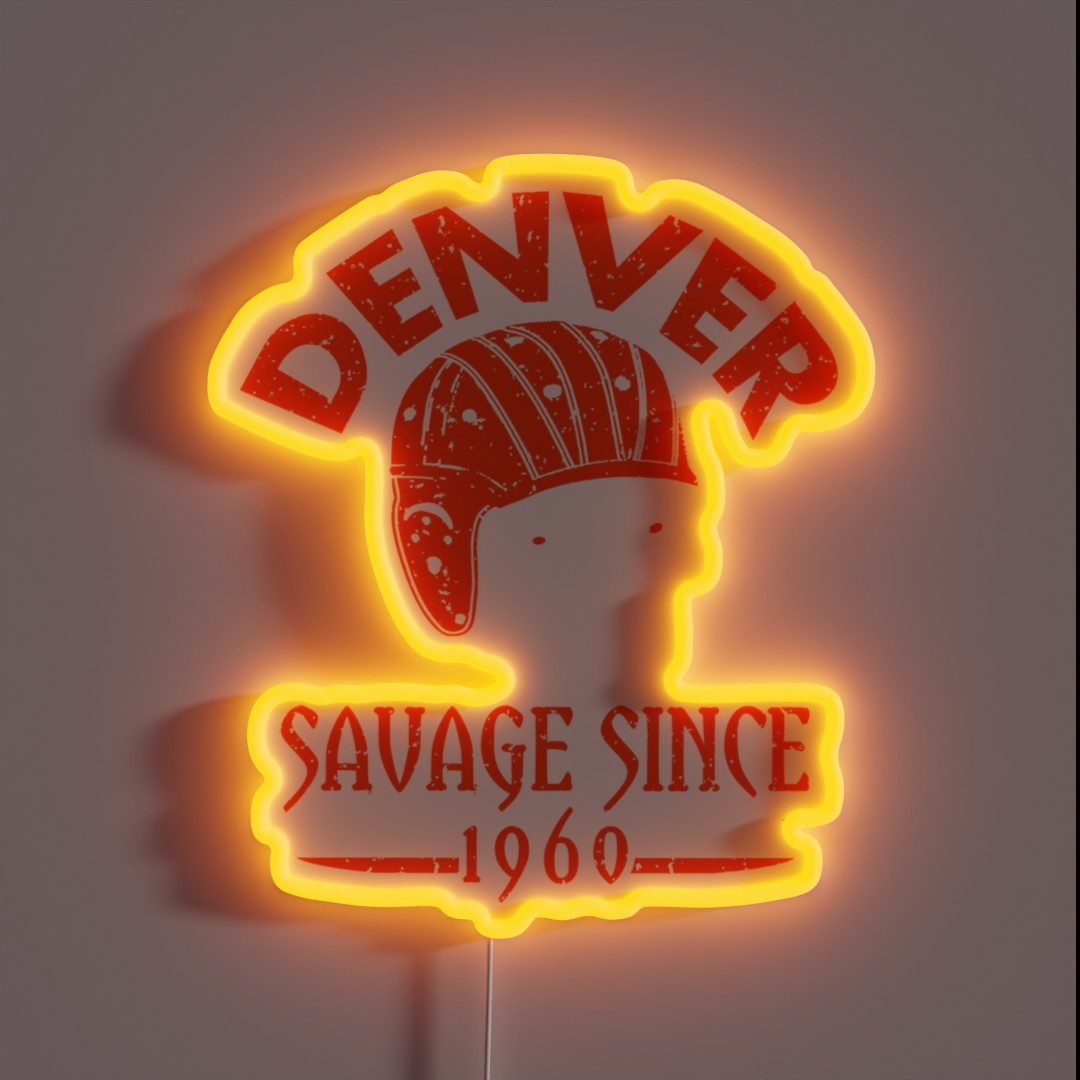 Denver Football Fan Savage Since 1960 Classic RGB Neon Sign Denver Football Fan Savage Since 1960 Classic RGB Neon Sign