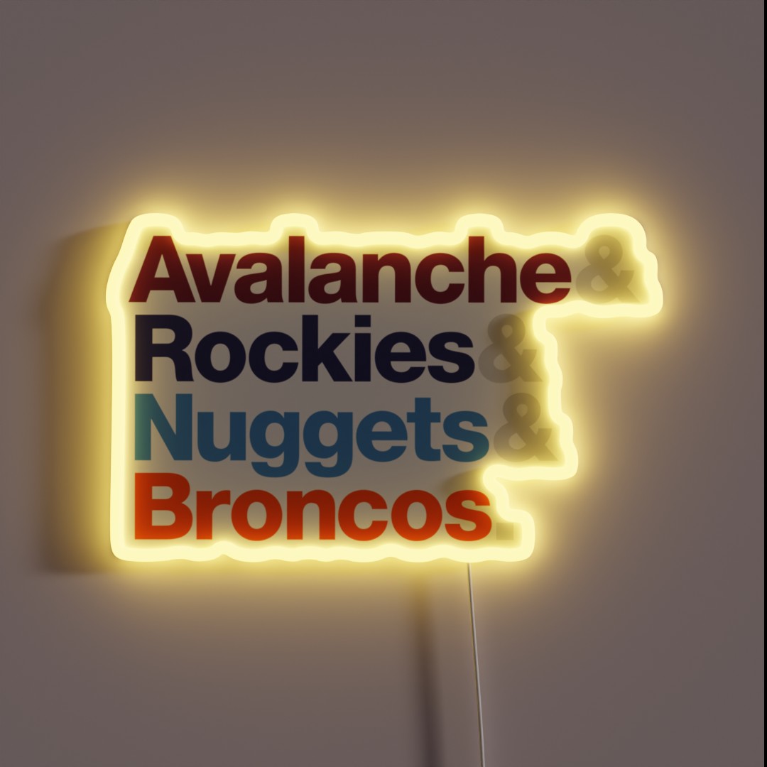 Denver Sports Teams RGB Neon Sign Denver Sports Teams RGB Neon Sign