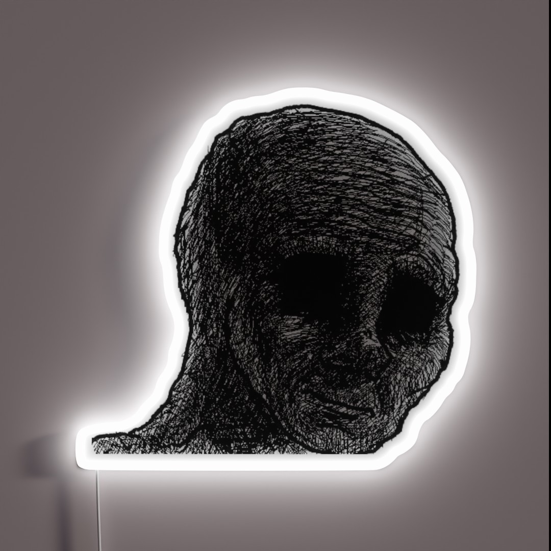 Depressed Wojak RGB Neon Sign Depressed Wojak RGB Neon Sign