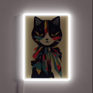 DESIGNER CAT Midjourney AI Artwork RGB Neon Sign