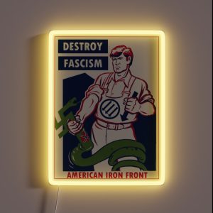 Destroy Fascism RGB Neon Sign