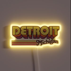 Detroit MI City Stripes RGB Neon Sign