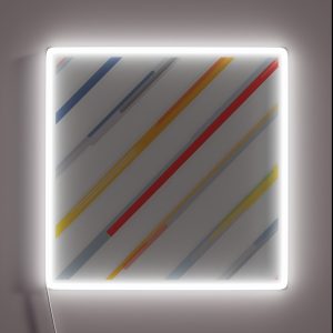 Diagonal Delight A Playful Geometric Pattern RGB Neon Sign