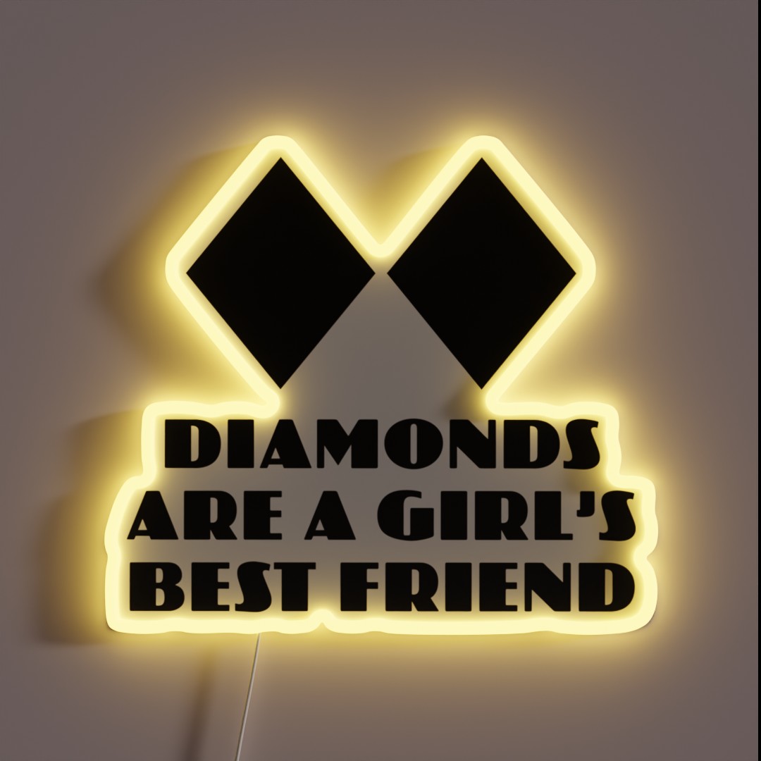 Diamonds Are A Girl S Best Friend RGB Neon Sign Diamonds Are A Girl S Best Friend RGB Neon Sign