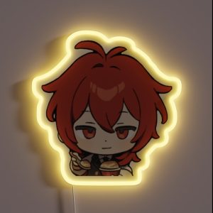 Diluc Chibi RGB Neon Sign Diluc Chibi RGB Neon Sign