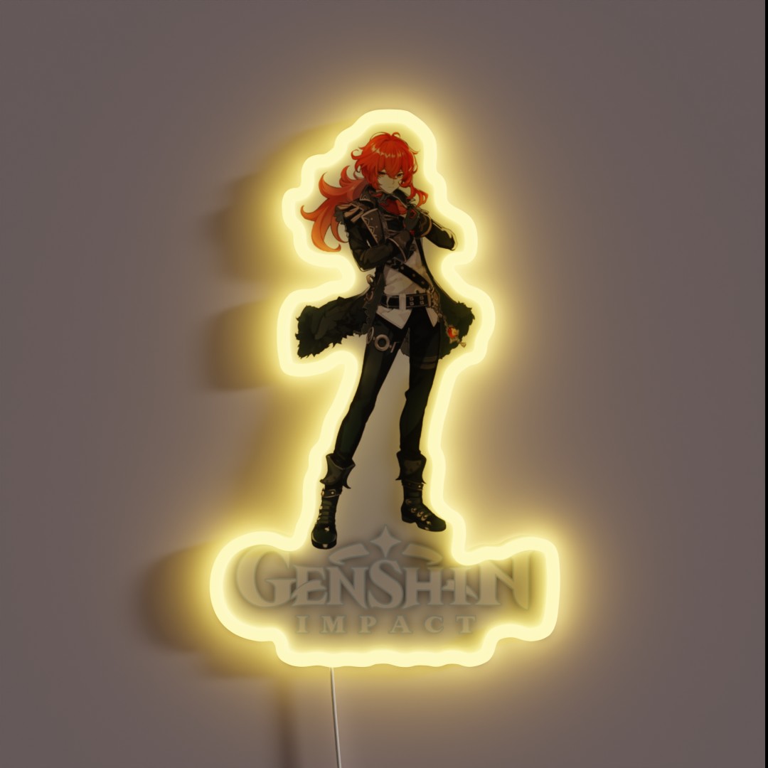 Diluc Genshin Impact RGB Neon Sign Diluc Genshin Impact RGB Neon Sign