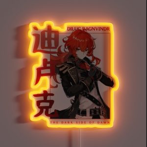 Diluc Ragnvindr Genshin Impact RGB Neon Sign