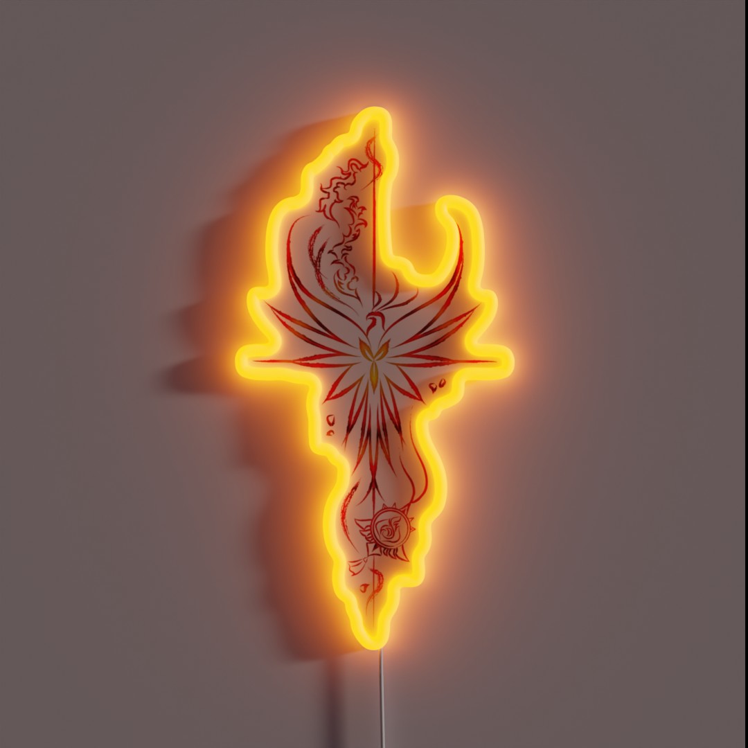 Diluc Ragnvindr Genshin Impact White RGB Neon Sign Diluc Ragnvindr Genshin Impact White RGB Neon Sign