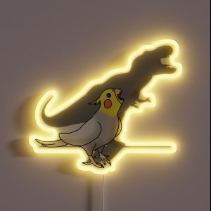 Dinosaur Shadow Cockatiel 2 RGB Neon Sign