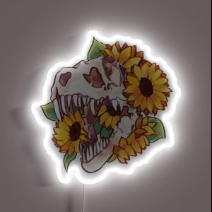 Dinosaur Skull RGB Neon Sign