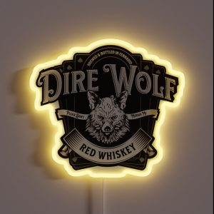 Dire Wolf Red Whiskey RGB Neon Sign Dire Wolf Red Whiskey RGB Neon Sign