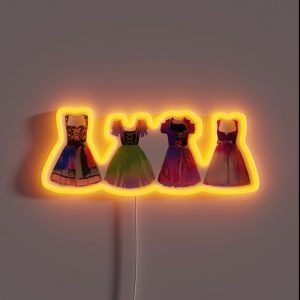 Dirndl Illustration Collage Dresses Oktoberfest RGB Neon Sign