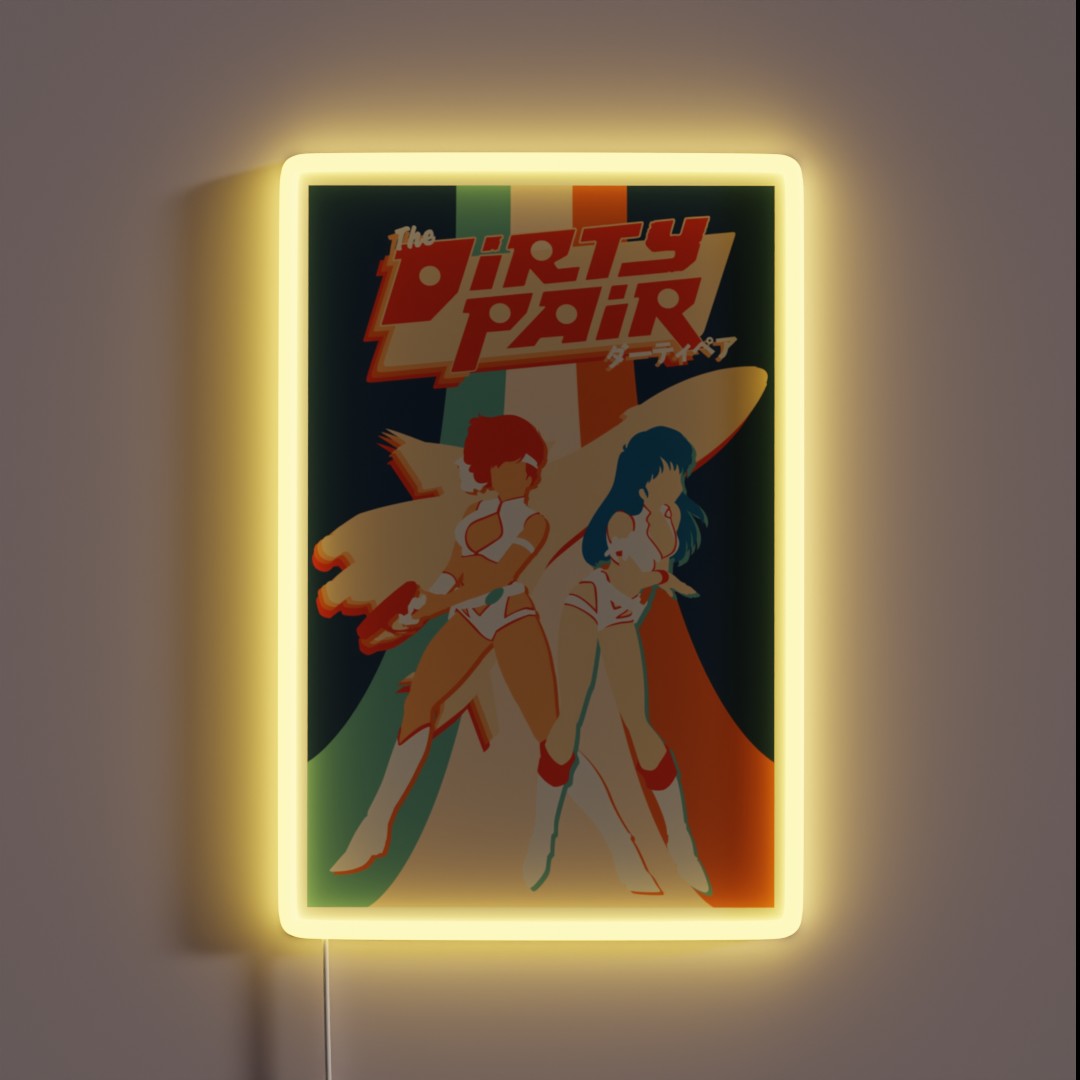 Dirty Pair 70s Poster RGB Neon Sign Dirty Pair 70s Poster RGB Neon Sign
