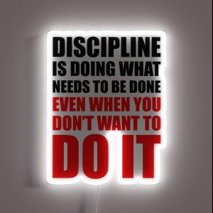 Discipline Motivational Quote RGB Neon Sign