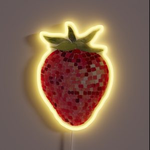 Disco Ball Strawberry RGB Neon Sign