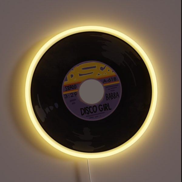 Disco Girl 45 Record RGB Neon Sign