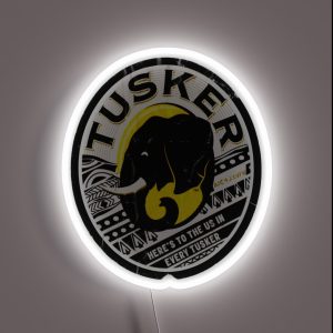 Distressed Tuskers Logo 2 RGB Neon Sign