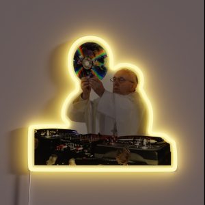DJ Earth Pope Francis EDM Holy Father RGB Neon Sign