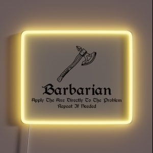 Dnd Barbarian RGB Neon Sign Dnd Barbarian RGB Neon Sign