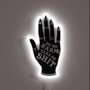 Do No Harm Take No Shit Hand RGB Neon Sign