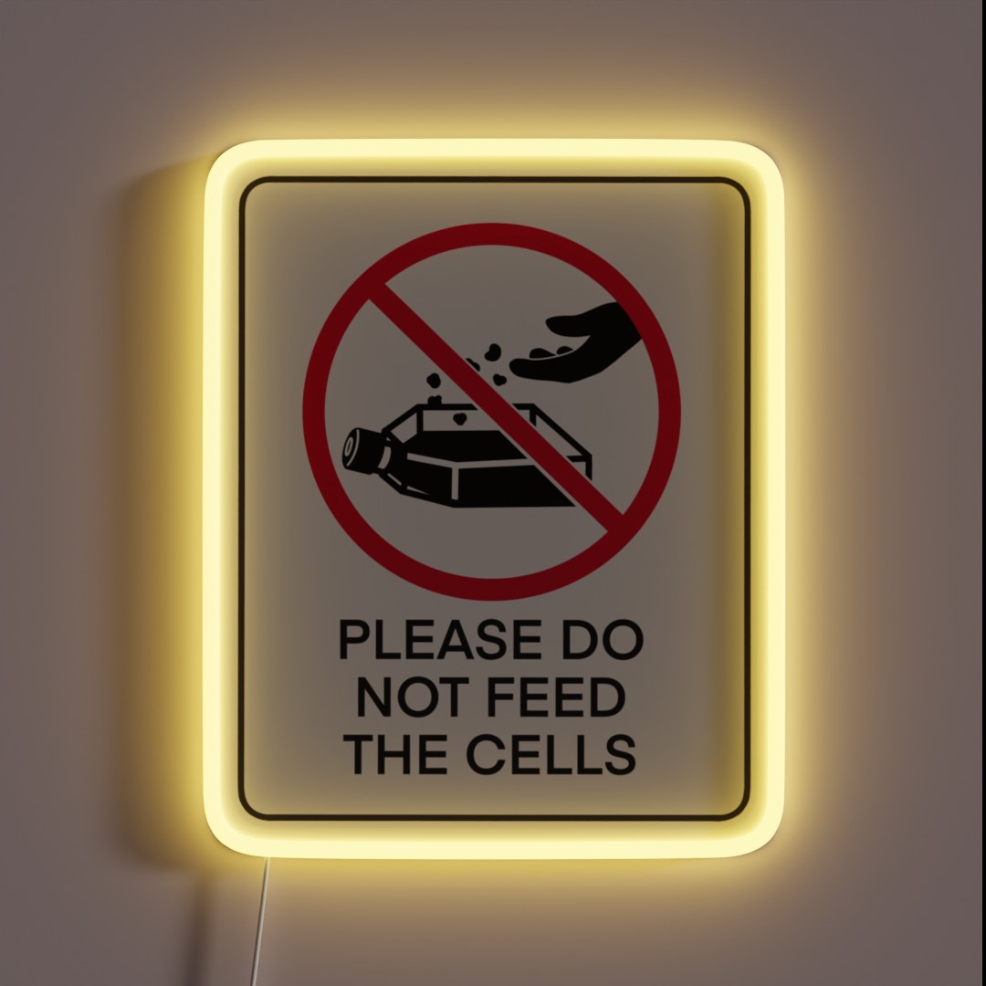 Do Not Feed The Cells Sign RGB Neon Sign Do Not Feed The Cells Sign RGB Neon Sign