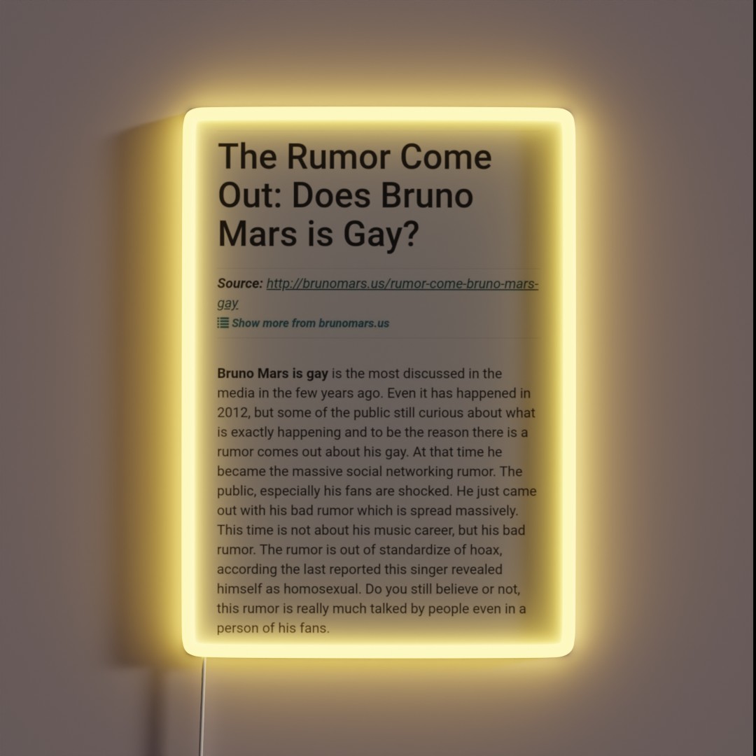 Does Bruno Mars Is Gay RGB Neon Sign Does Bruno Mars Is Gay RGB Neon Sign