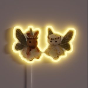 Dog And Bunny Fairy Calico Critters RGB Neon Sign Dog And Bunny Fairy Calico Critters RGB Neon Sign