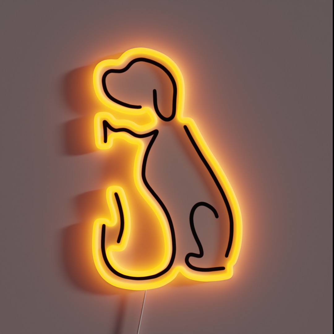 Dog And Cat Outline RGB Neon Sign Dog And Cat Outline RGB Neon Sign