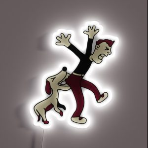 Dog Bites Man In The Ass RGB Neon Sign Dog Bites Man In The Ass RGB Neon Sign