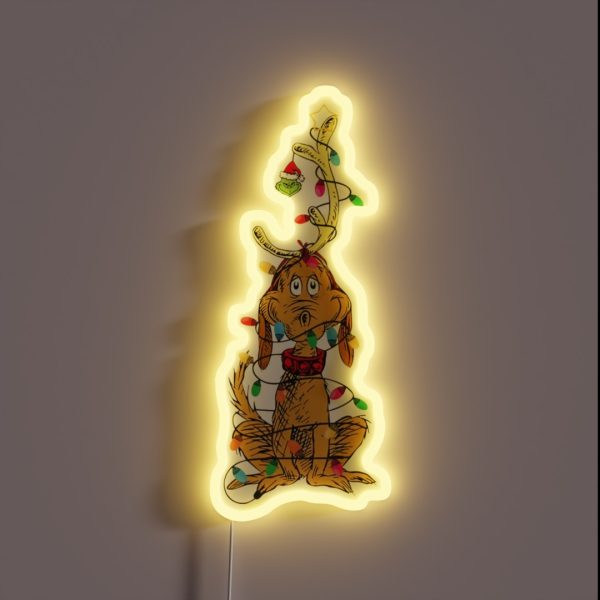 Dog Christmas Light RGB Neon Sign