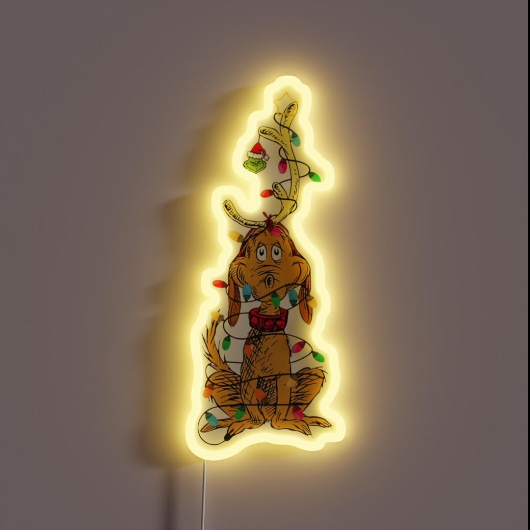 Dog Christmas Light RGB Neon Sign Dog Christmas Light RGB Neon Sign