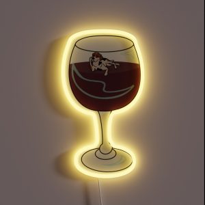 Dog Floating In Wine Glass RGB Neon Sign