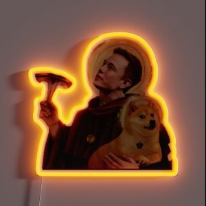 Dogecoin And Elon Musk RGB Neon Sign Dogecoin And Elon Musk RGB Neon Sign