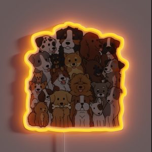 Doggo Collage RGB Neon Sign