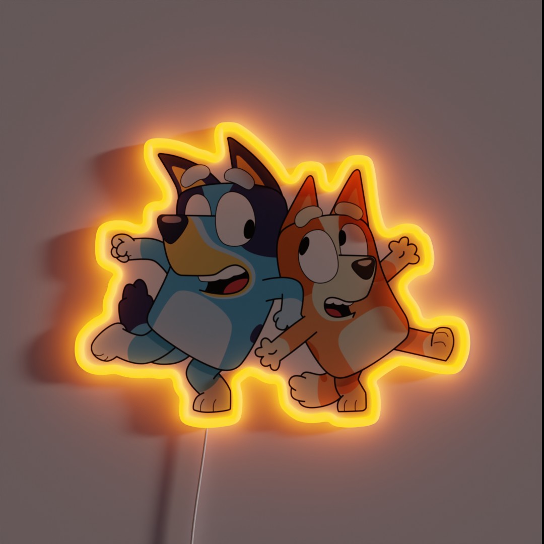 Dogs Cartoon RGB Neon Sign Dogs Cartoon RGB Neon Sign