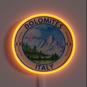 Dolomite Mountains Italy Watercolor RGB Neon Sign Dolomite Mountains Italy Watercolor RGB Neon Sign
