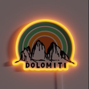 Dolomites Drei Zinnen Tre Cime Di Lavaredo South Tyrol Italy Hiking Mountaineering Souvenir RGB Neon Sign