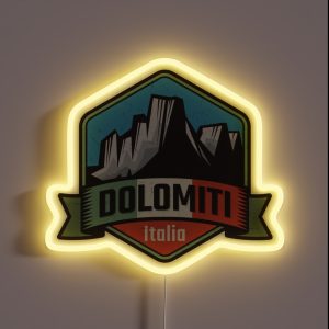 Dolomites Mountains Dolomiti RGB Neon Sign