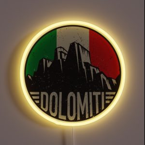 Dolomites Mountains Dolomiti RGB Neon Sign