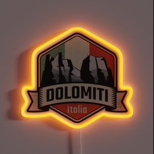 Dolomites Mountains Dolomiti RGB Neon Sign