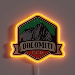 Dolomites Mountains Dolomiti RGB Neon Sign