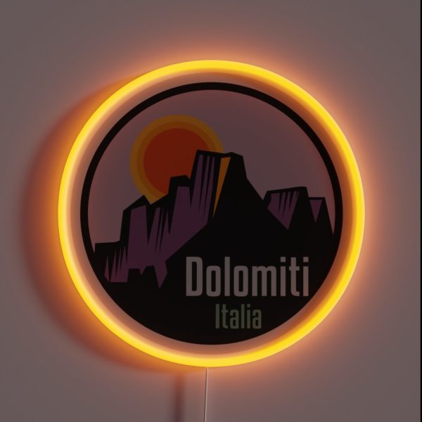 Dolomites Mountains Dolomiti RGB Neon Sign