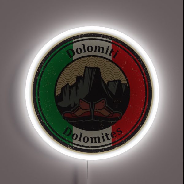 Dolomites Mountains Dolomiti RGB Neon Sign