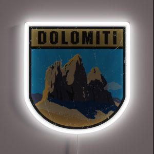Dolomites Mountains Dolomiti RGB Neon Sign