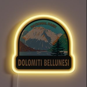 Dolomiti Bellunesi National Park Italy RGB Neon Sign Dolomiti Bellunesi National Park Italy RGB Neon Sign
